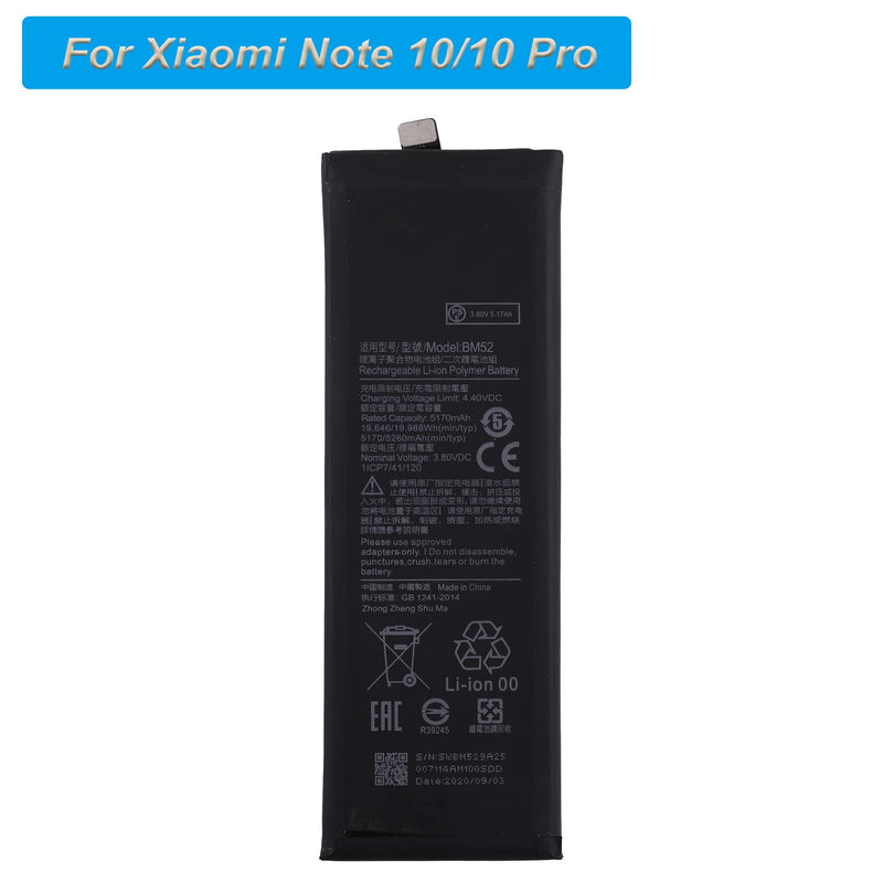 Replacement Battery BM52 Compatible with Xiaomi Mi Note 10 Lite Mi Note 10 Pro CC9pro with Repair Tool Kit