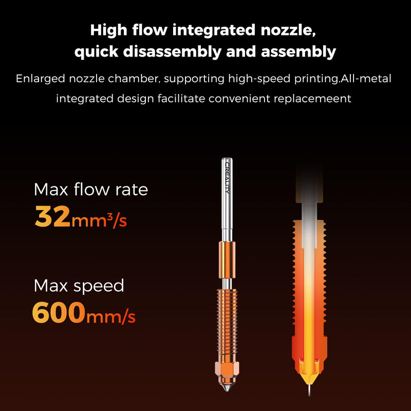 Creality 2025 K1 SE/K1C/K1/K1 Max Hotend Upgrade Ceramic Heating Block Kit, Terminal with Buckle, Official K1 Series Unicorn Quick-Swap Nozzle Kit, 3D Printer Hotend 600mm/s High-Speed, New Version K1/K1 Max/K1C/K1 SE