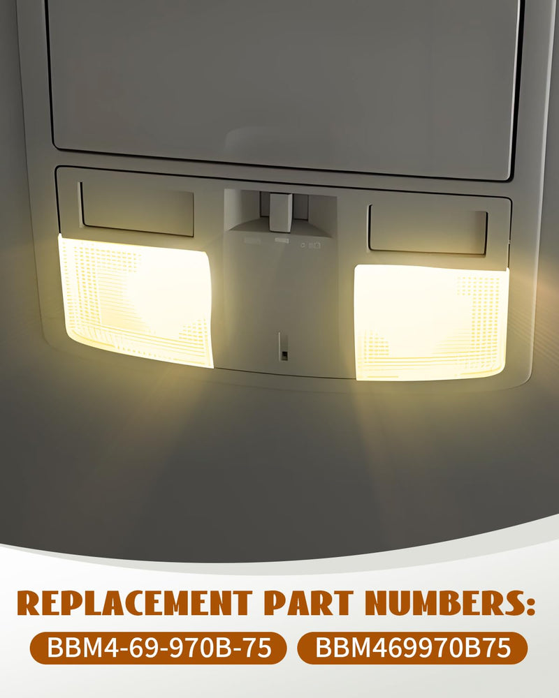 Overhead Console Dome Light Replacement LED Interior Roof Map Reading Lamp Fit for Mazda 3 2010 2011 2012 2013, Replace BBM4-69-970B-75 Without Sun Roof Mirror Side Lamp
