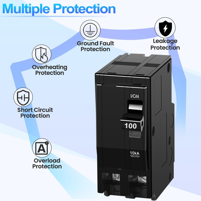 100Amp 2-Pole Circuit Breaker for QO2100CP,Compatible with SD QO Load Center, CSED, and NQOD Distribution Panels,120/240 V,10kA 2P100A