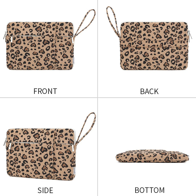 canvaslife laptop computer protective case with pockets is suitable for MacBook Pro 14-inch and 14-inch - 14.4-inch HP, Lenovo, Dell, Asus, Acer laptops(Classic leopard) Classic Leopard 14 inch-14.4 inch