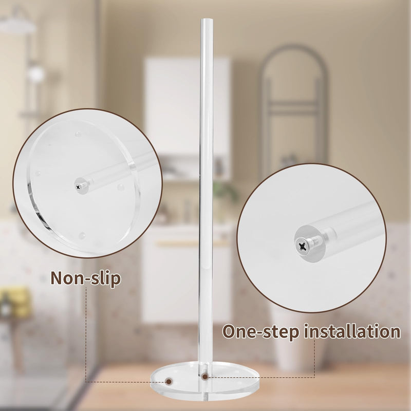 Acrylic Freestanding Toilet Paper Roll Holder for Bathroom Storage