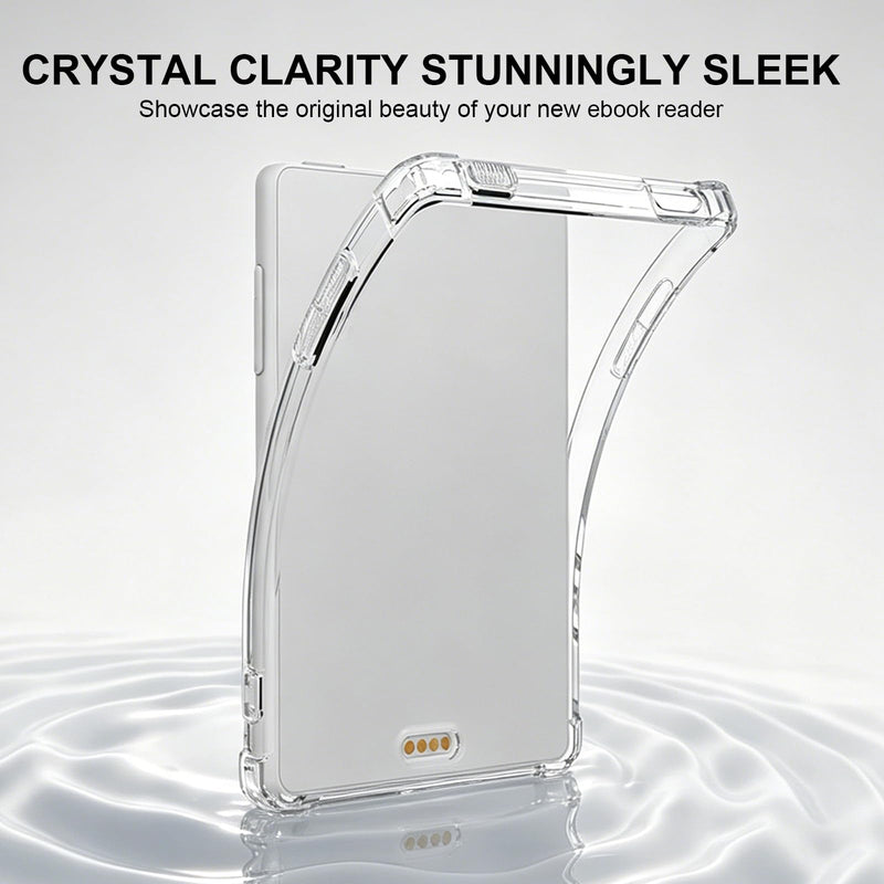 Clear TPU Case Cover Compatible with XTEINK X3 3.7" E-Reader Airbag Bumper | Shock-absorbing airbag corners, crystal clear soft TPU, ultra-thin lightweight, precise port cutouts, non-slip grip