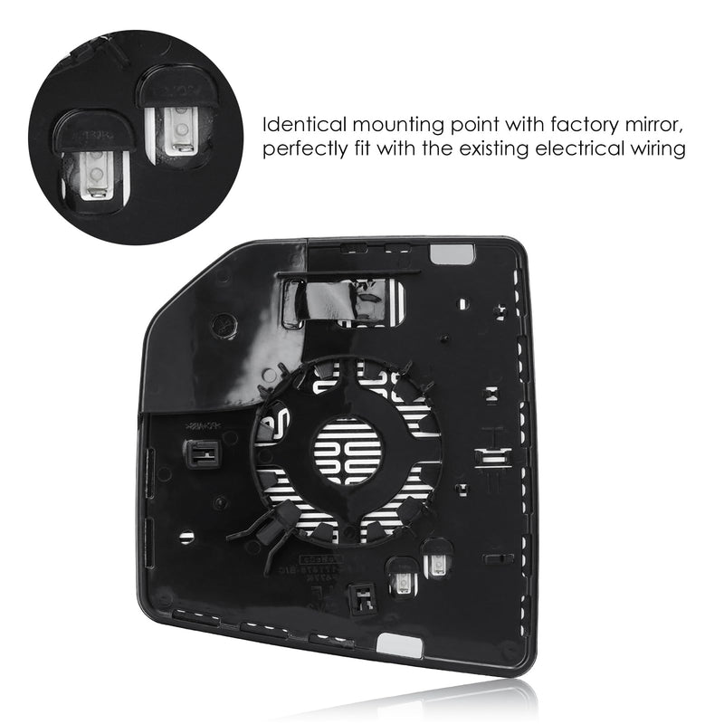 Passenger Right Side Heated Blind Spot Mirror Glass Fit for 2015-2020 Ford F-150, Side View Mirror Glass, Replacement for FL3Z17K707A Passenger Side(Right)