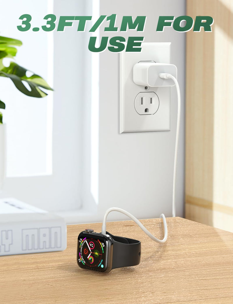 【𝟐𝐏𝐚𝐜𝐤 𝐔𝐒𝐁 𝐂】 for Apple Watch Charger USB C Magnetic iWatch Charger Wireless Portable Compatible with iWatch Ultra2 Ultra Series 9/8/7/6/SE/SE2/5/4/3/2/1-[3.3ft/1m] USBC+USBC