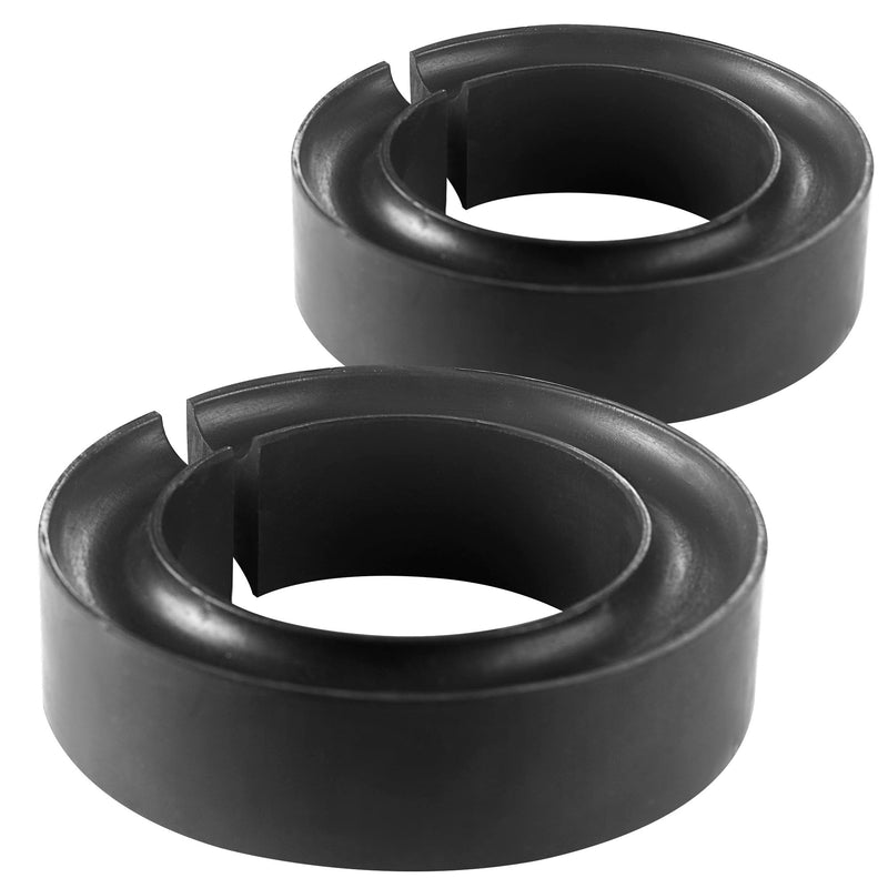 2-Pack Heavy Duty Round Rubber Coil Spring Spacer Set | Universal coil spring booster for car suspension support and ride height lift