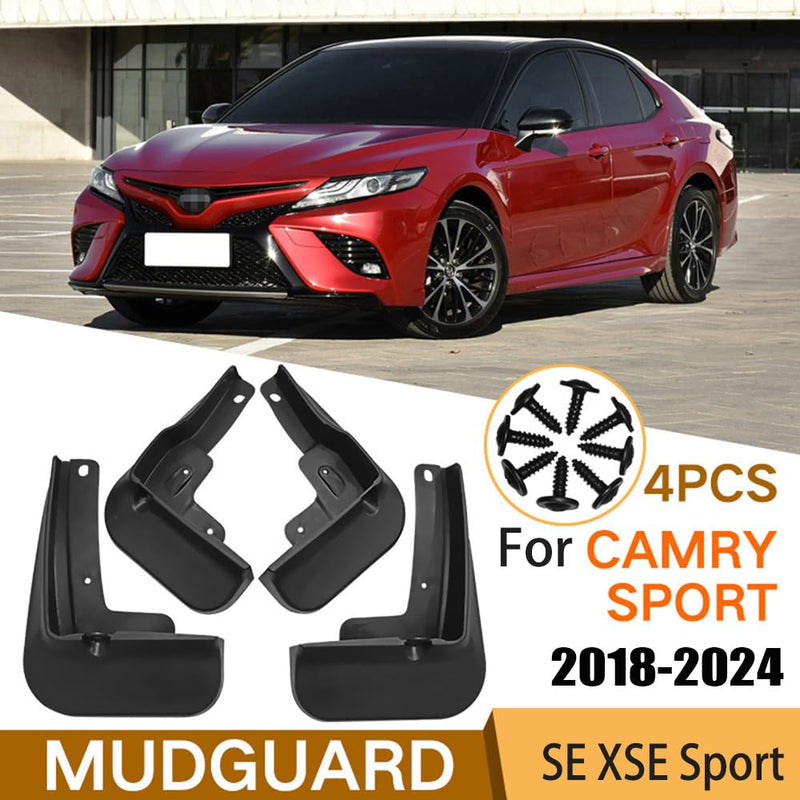 Mud Splash Guards Mud Flaps Kit for Toyota Camry Accessories SE XSE Sport 2018 2019 2020 2021 2022 2023 2024 Front and Rear 4-PC Set 2018-2024 SE XSE Sport model
