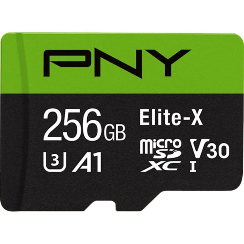 PNY 256GB Elite-X microSDXC UHS-I Memory Card - 100MB/s, U3, V30, A1, 4K, Full HD, micro SD