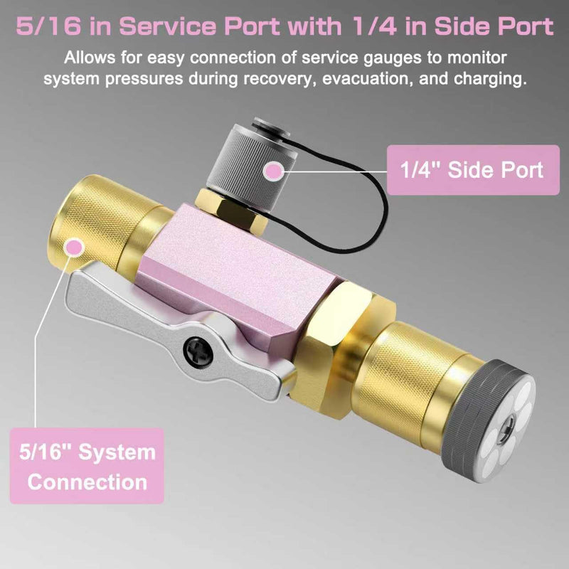 Valve Core Removal Tool for HVAC – Mega Flow Vacuum Rated, 5/16" System Connection for Home AC Appliance, Compatible with R22 R410A R134a, Essential HVAC Tools