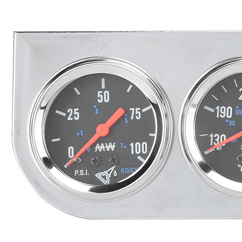 Triple Gauge Set Universal 3in1 Water Temp Oil Pressure AMP Meter for Car Boat Truck
