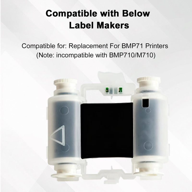 Compatible for Brady M7-R6000 Printer Ribbon - R6000 Series Halogen Free Ribbon for BMP71 Printers - Black, Roll of 150 Feet(1 Pack)(Note: Incompatible with BMP710/M710)