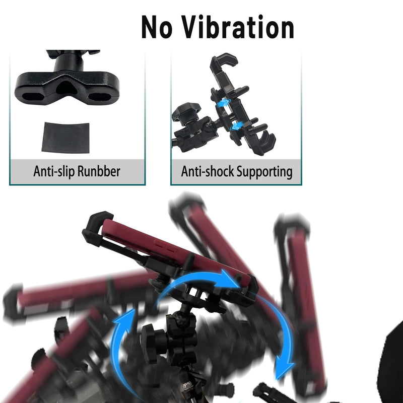 QYMOTO ATV Phone Holder,4 Wheeler Anti Vibration Heavy Duty Handlebar Mount 360 Cellphone Holder Clamp Compatiable with CFMOTO Cforce,Polaris Sportsman,Can am Outlander,Motorcycle,Scooter