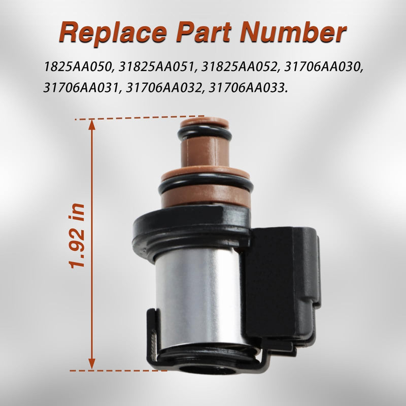 Torque Converter Lock-Up Solenoid (12-13Ω) Compatible with Subaru Legacy Outback Impreza Forester Crosstrek Lineartronic CVT TR580 TR690 Transmission Replace#: 31706AA030