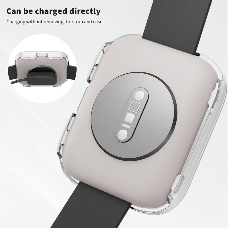 2-Pack Rc-Z Screen Protector Case for Garmin Venu X1 Smartwatch, Hard PC Bumper Built-in Tempered Glass Film Face Cover Replacement Accessories for Women Men, Clear