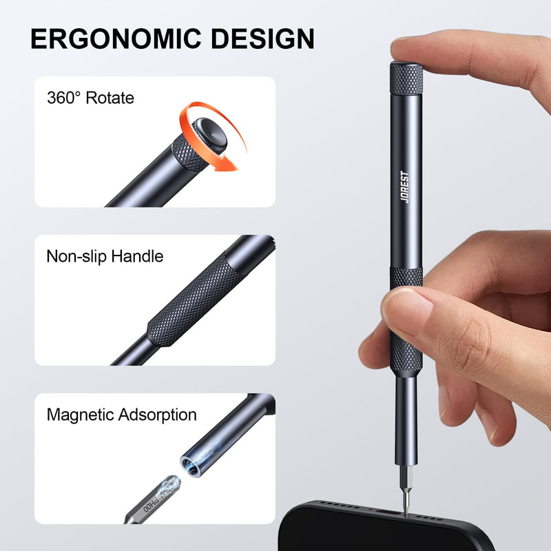 JOREST 25-IN-1 Precision Screwdriver Set, Mini Repair Tool Kit with Torx for Macbook, Computer, Laptop, iPhone, PS5, Xbox, Switch, Glasses, Watch, Ring Doorbell, Electronic, Small Gift Gadget for Men 25-in-1 CRV