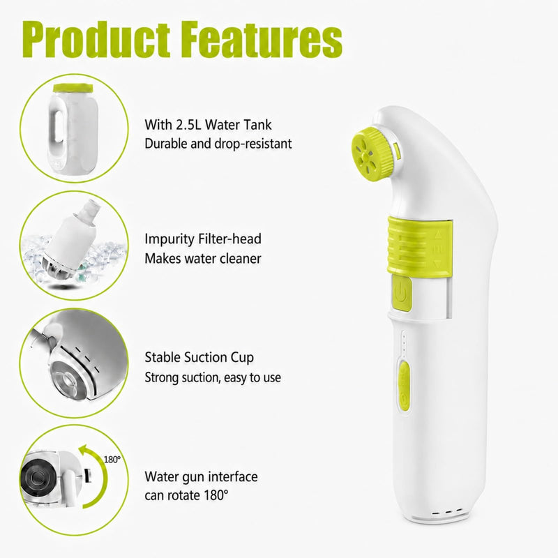 Portable Bidet for Travel – Electric High Pressure Rechargeable Bidet for Women & Men, 2.5L Bottle, 1600mAh Battery, 1300ML/min Strong Flow, Waterproof Personal Hygiene Sprayer for Travel & Home