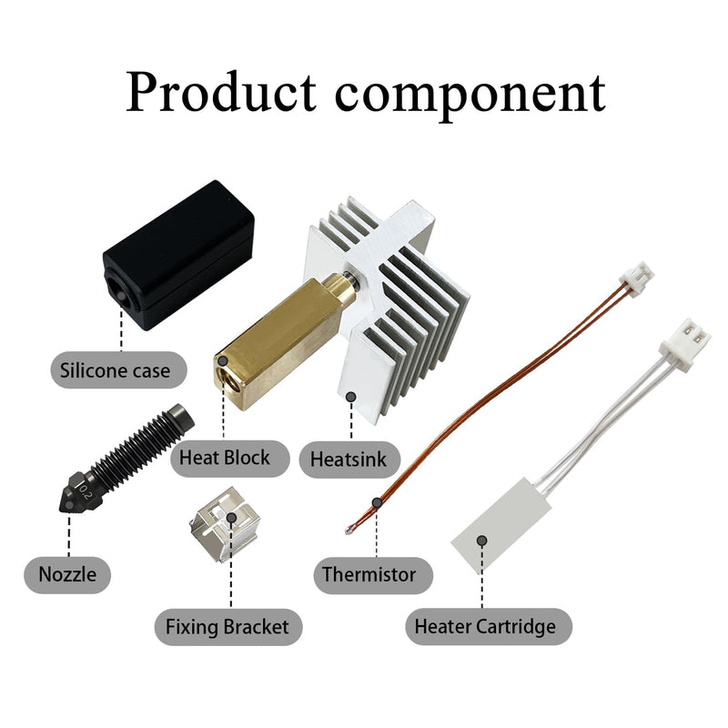 HzdaDeve 2PK 0.2MM CC2 Hardened Steel Ceramic Hotend for Centauri Carbon 2/CC2 Print Head Extruder Kit Hot End Heater Cartridge Silicone Cover Heating Block Accessory Replacement for Elegoo 3D Printer
