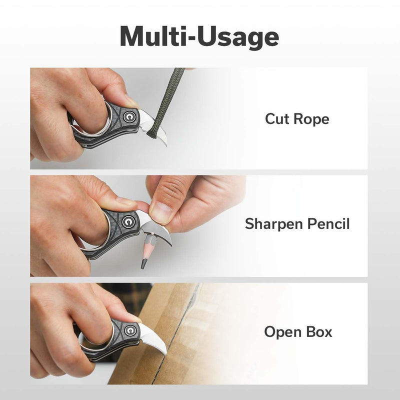CIVIVI Pyrus Mini Keychain Knife (1 Piece), Small EDC Pocket Folding Box Cutter with 14C28N Blade & Carbon Fiber Ringed Handle, Christmas Stocking Stuffers Gift for Men Women C23038-3