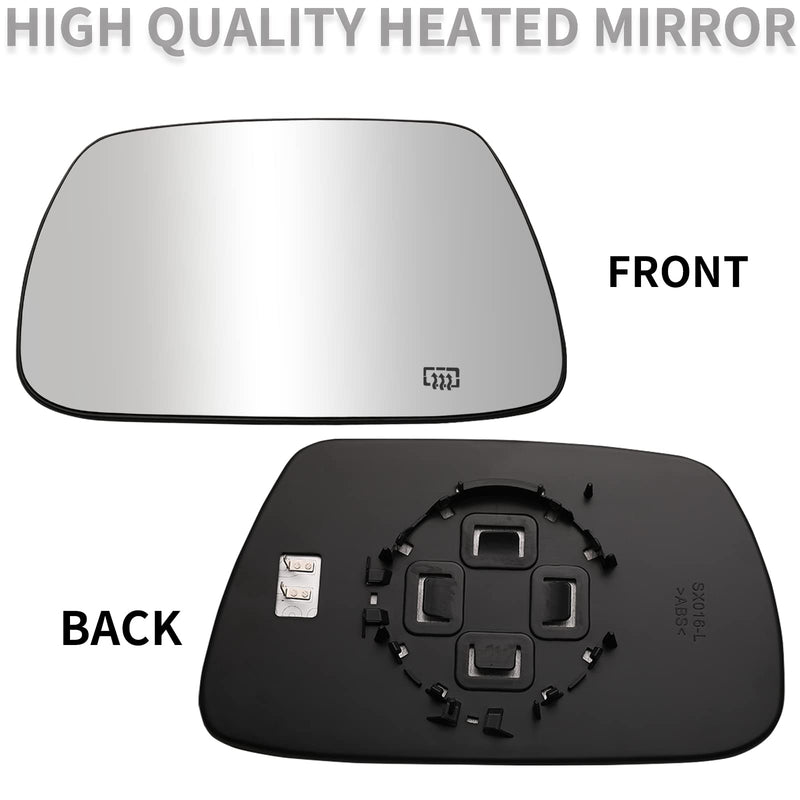 Driver Side Mirror Replacement for 2005 2006 2007 2008 2009 2010 Jeep Grand Cherokee Mirrors Glass - Convex Mirror Glass, Left Side Rear View Mirror with Heated (5142875AA) Driver Side (Left)