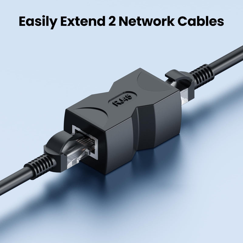 RJ45 Inline Coupler Cat6 Cat5e 10 Pack, Gigabit Female to Female Ethernet Cable Extender, 1000Mbps Network Jack Adapter Connector Support PoE Power for Security Camera, Router, Switch, PC, Home Office
