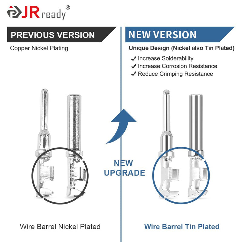 JRready ST6441 Deutsch Contact Kit, Deutsch Stamped Pin, Open Barrel Contacts Kit Size 12 16 20 Male Pins and Female Sockets Support Wire Guage 22-12AWG for DTP, DT, DTM Series Connectors 180pcs 12# 20pairs+ 16# 40pairs+ 20# 30pairs