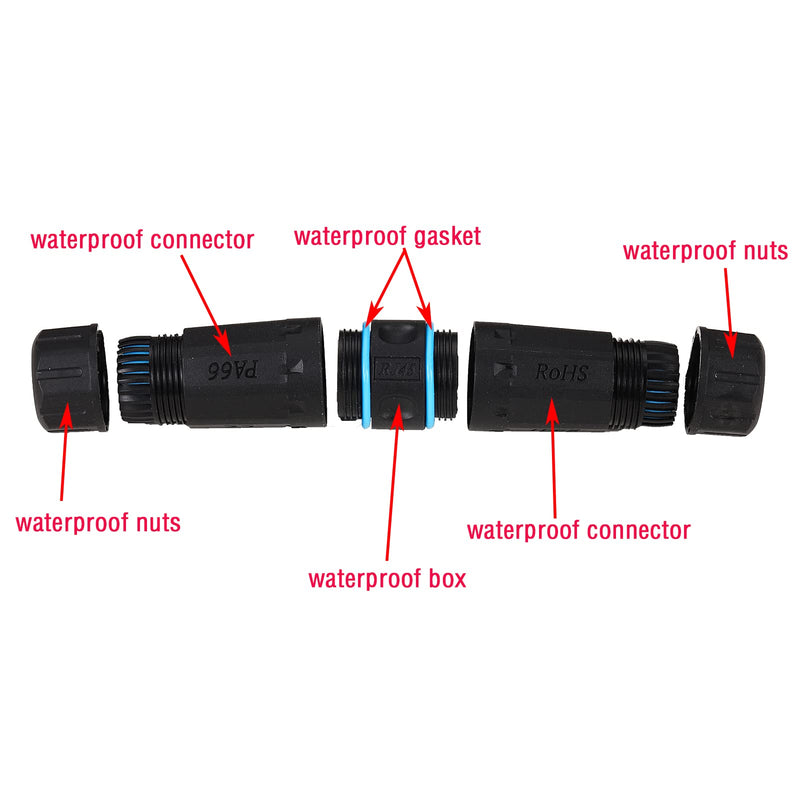 10PCS M23 Shielded RJ45 Waterproof Cat5/5e/6 8P8C Connector IP67 Ethernet LAN Cable Connector Double Head Outdoor LAN Coupler Adapter Female to Female 10
