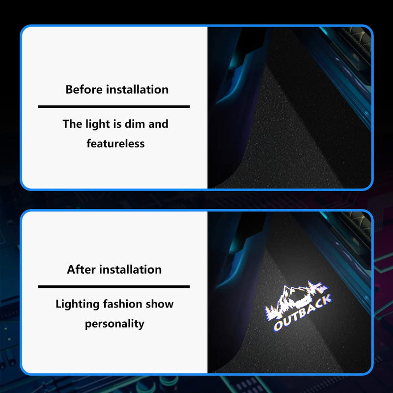 2 pcs Non-Fading LED Car Door Logo Lights Courtesy Projector Laser Welcome Light Ghost Shadow Outback Accessories Puddle lamp Compatible with Outback(Outback-HD) Outback-HD