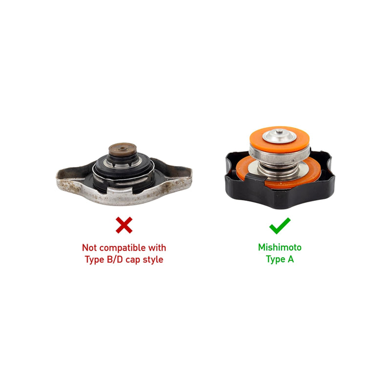 Mishimoto High-Pressure Radiator Cap, 1.3 Bar with Universal Fill Necks, for Efficient Cooling, Small