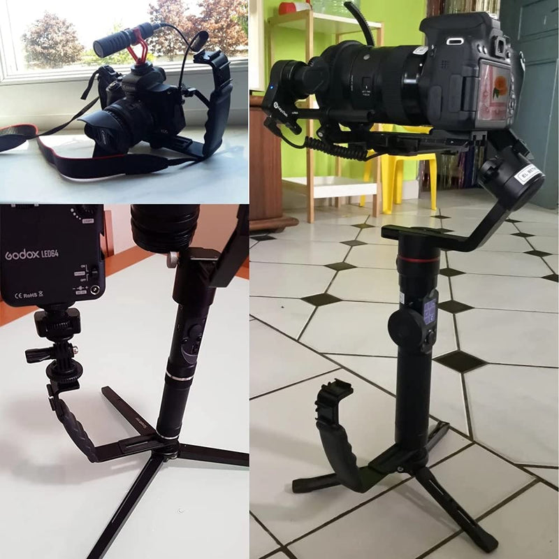 L-Shape Flash Bracket with Dual Flash Cold Shoe Mount  Tripod Screw Versatile for Camcorder Microphone DSLR Canon/Nikon/Sony/Yongnuo/Flash Stand