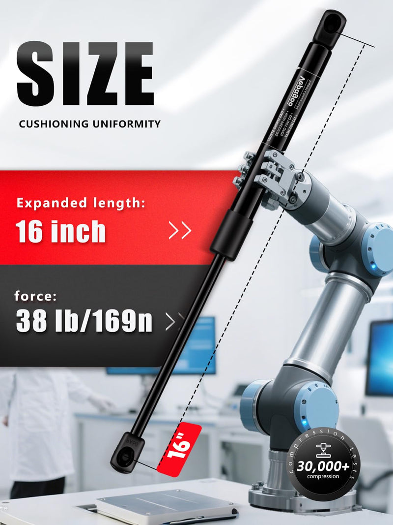Vepagoo C16-09209 16 inch 38 Lbs/169 N Gas Shocks Struts for Leer Truck Cap Strut Leer are ATC Camper Topper Rear Window Camper Shell Canopy, C1609209 Pack of 2 PCS 38 Lb