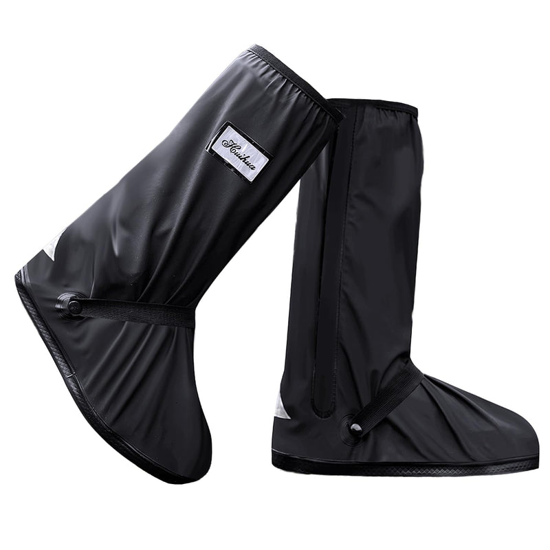 Black Waterproof Rain Boot Shoe Cover with Reflector (1 Pair) X-Large Women/X-Large Men