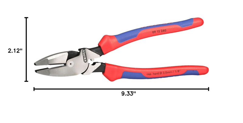 KNIPEX Tools 09 12 240 9.5-Inch Ultra-High Leverage Lineman's Pliers with Fish Tape Puller and Crimper