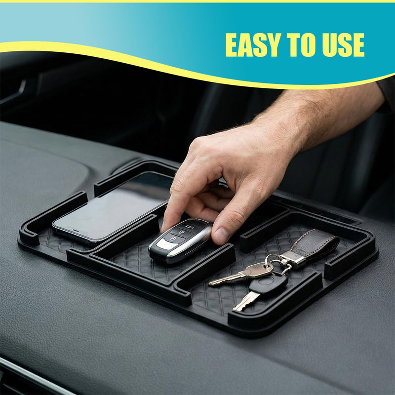 Car Dashboard Mat, PVC Car Dashboard Anti-Slip Tray, Multifunctional Auto Interior Gripping Pad Organization Accessories for Phones, Keys, Sunglasses (Ordinary) Ordinary