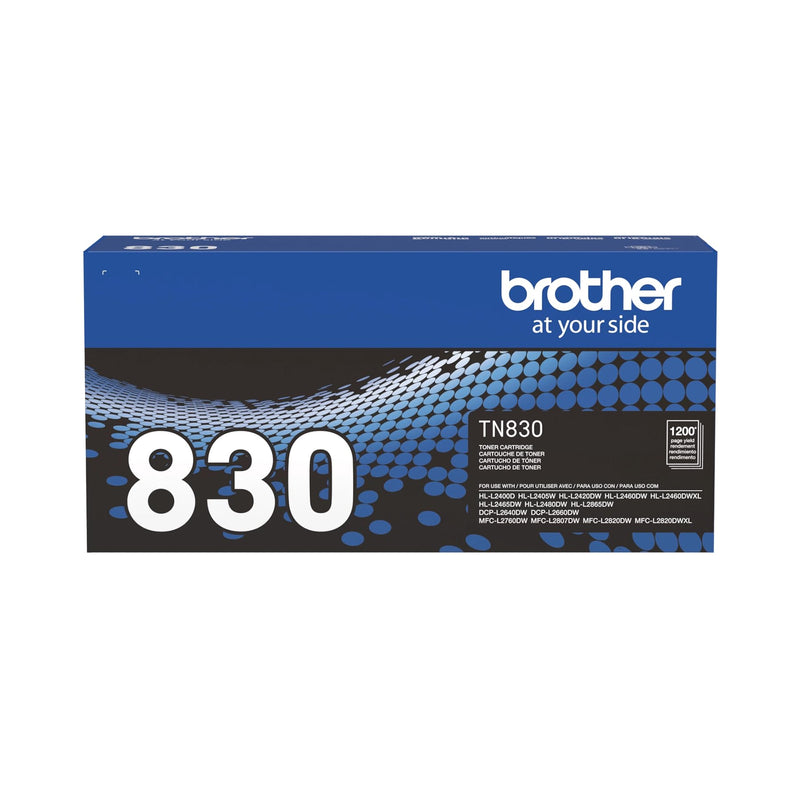 Brother Genuine TN830 Black Standard Yield Printer Toner Cartridge - print up to 1,200 pages(1)