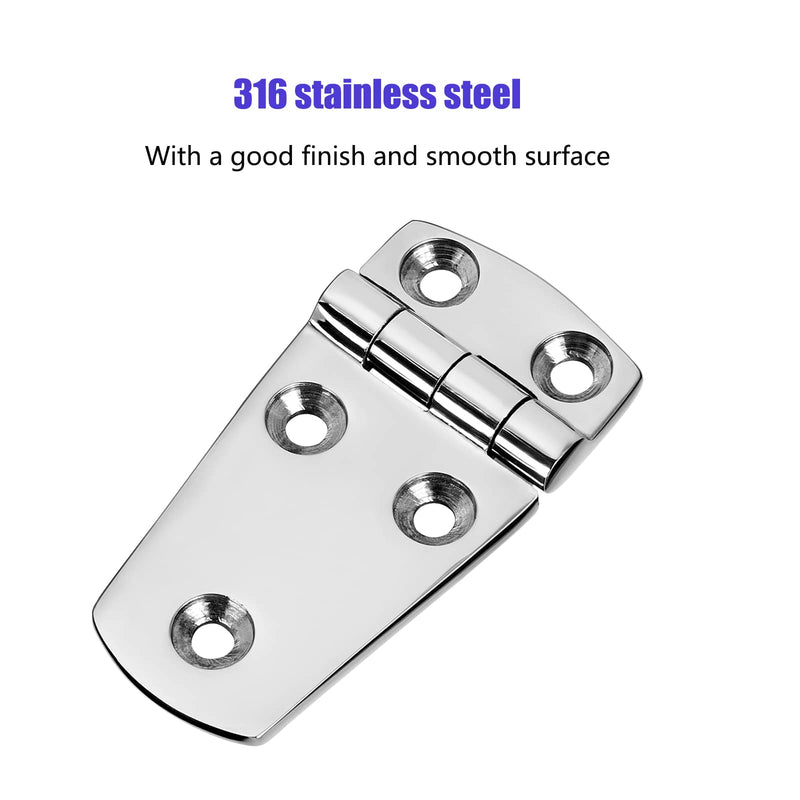 Marine Boat Hatch Hinges Stainless Steel, 3 inch x 1.5 inch(76 x 38mm) 5 Holes, No Noise, Heavy Duty 316 Stainless Steel with Screws (2 PCS) 3 x 1.5 inch（2 Pieces）