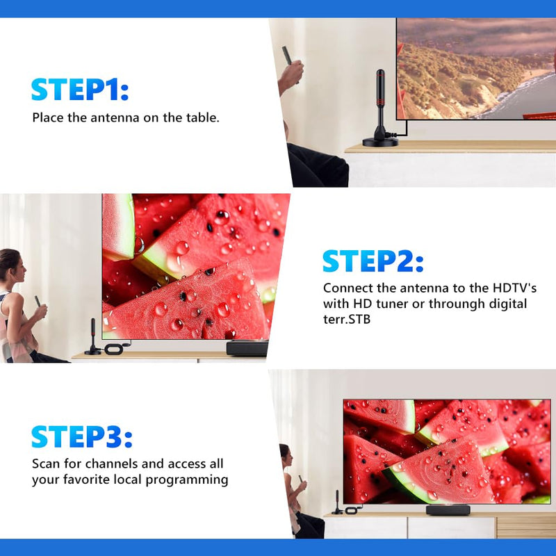  [AUSTRALIA] - Upgraded Enhanced Chip TV Antenna Indoor Antenna for Smart TV for Long Range Reception and Smart TVs HD Digital Antenna with Amplifier Signal Booster for Local Channels On 4K 1080P/ Factory Supply
