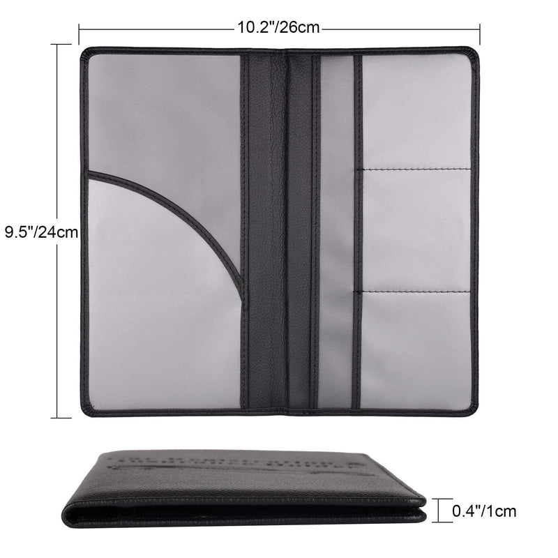 Cacturism Car Registration and Insurance Holder with Magnetic Shut, Vehicle Glove Box Car Organizer, Men Women Interior Car Accessories for Cards, Essential Document, Driver License, Black