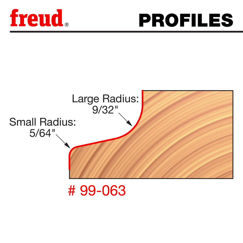 Freud 99-063: 1-3/4” (Dia.) No Lip Door Edge Bit with 1/2" Shank