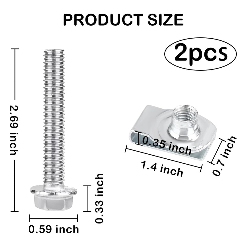 Fuel Tank Strap Bolts, 304 Stainless Steel Tank Strap Hardware Kit Compatible with Chevy Silverado Tahoe Suburban Avalanche Colorado, Replace 55157,GM 11516770 11519894 15743078 (2pcs)