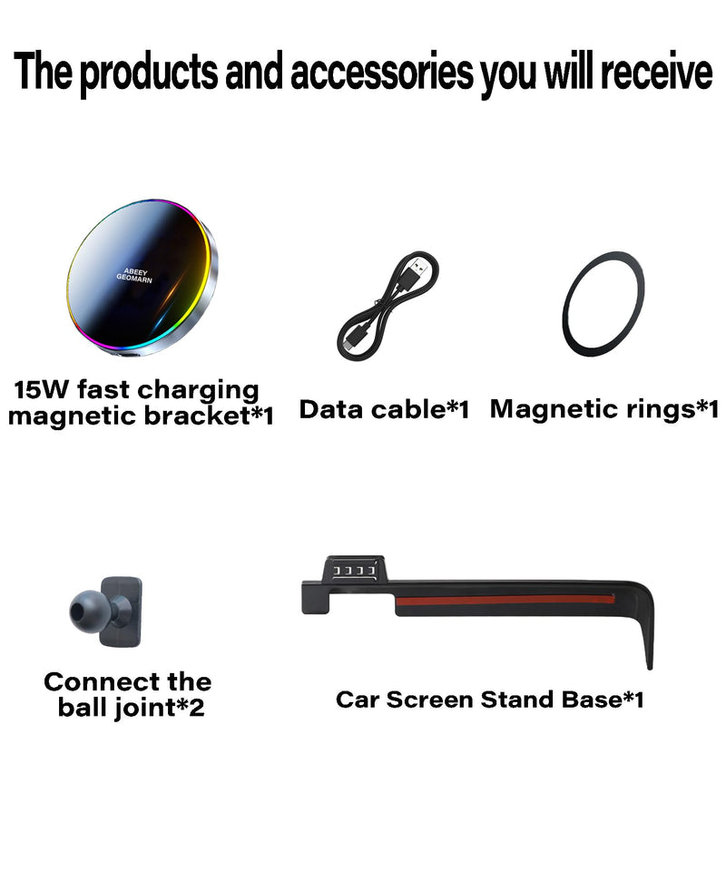 Car Phone Mount for 2022-2025 Hyundai loniq 5 12.3" Screen Accessories | MagSafe 15W Fast Wireless Charger Cell Phone Holder,360° Rotatable 3D Fit Navigation Clip-On Cradle,will Not Block Air Vents fit for 2022-2025 Hyundai loniq 5(12.3 Inch)