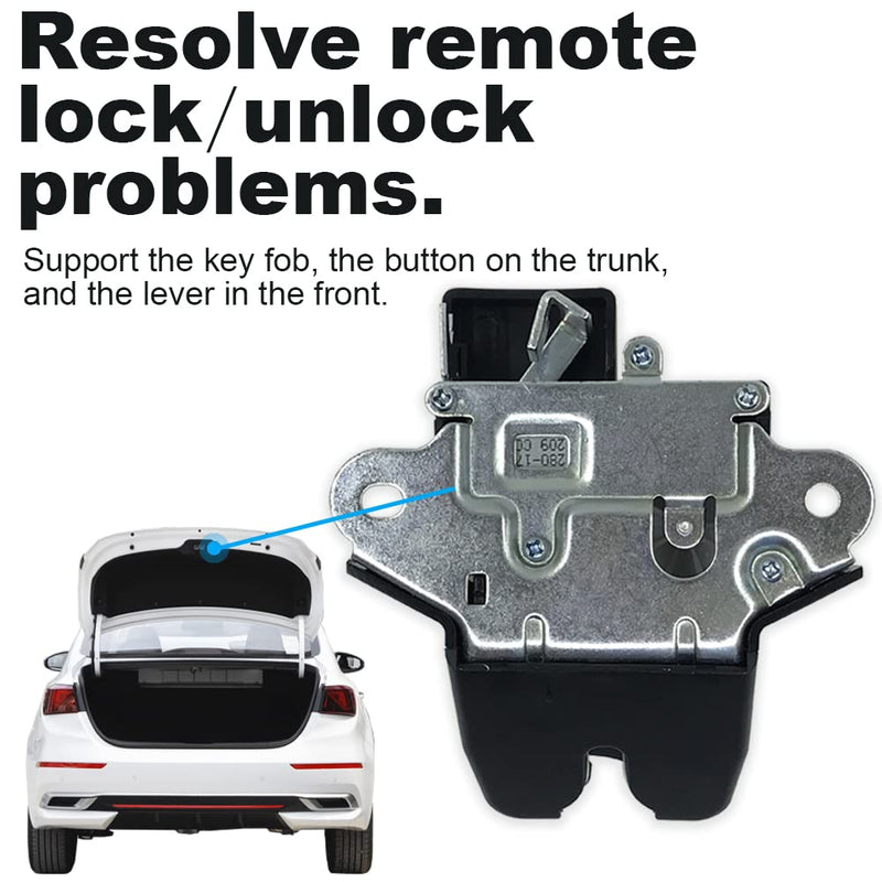 Trunk Latch Lock Actuator, Replacement for Kia Forte 2014-2020 with 1.6 1.8 2.0 Liter L4 Engine, Replaces OE: 81230-A7030 (Rear Tailgate Door Latch Lock Actuator Motor)