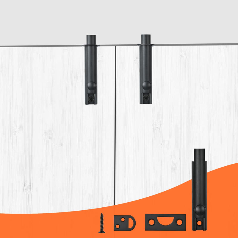 2 Pack Solid Brass Surface Bolt 3 Inch, Heavy Duty Concealed Slide Surface Door Bolt, Black Black-2 Pack