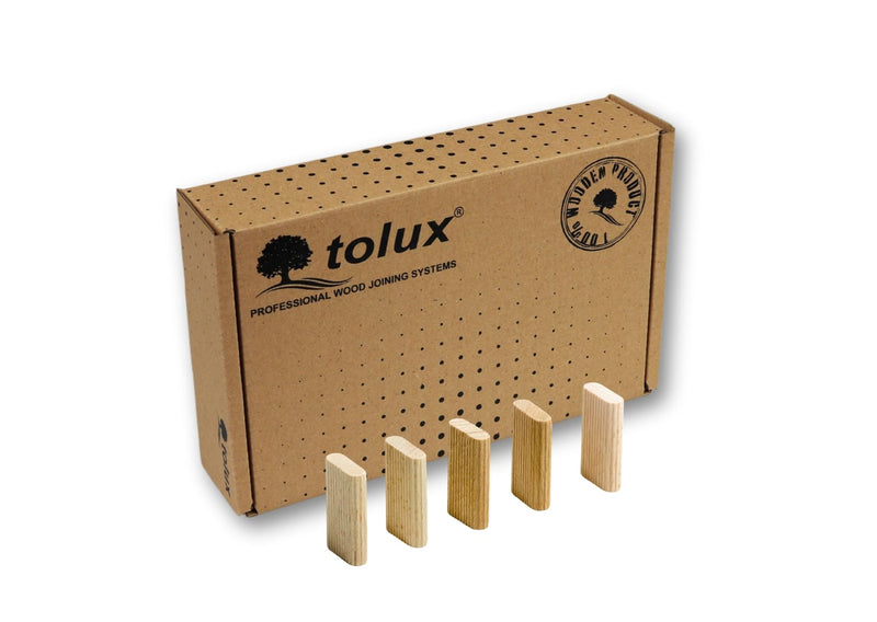 Tolux Wood Tenons 8 x 22 x 50 mm, Beech Wooden Tenon, Pack of 100 | Compatible with Any Joining Machines Dowel 8x22x50 mm (100 pcs)