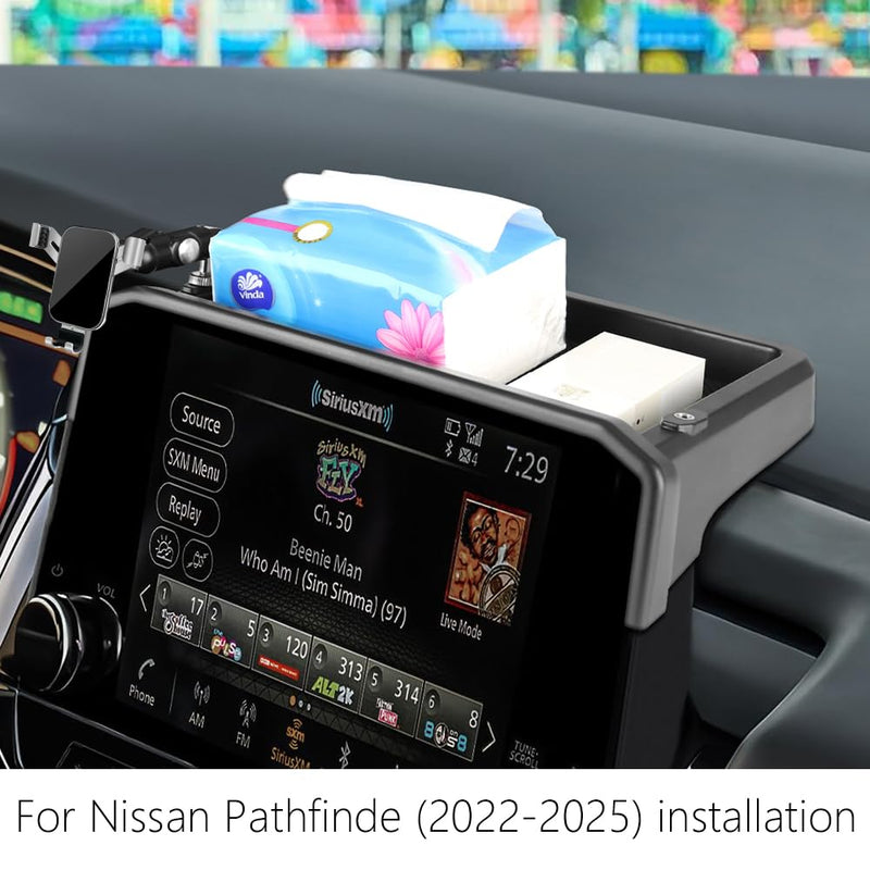 Car Phone Holder Center Console Organizer Tray for Nissan Pathfinder 2022 2023 2024 2025 [Not for 2026]Auto Interior Accessories Best Cell Phones Mount Mobile CellPhone Stand Dashboard Screen Storage