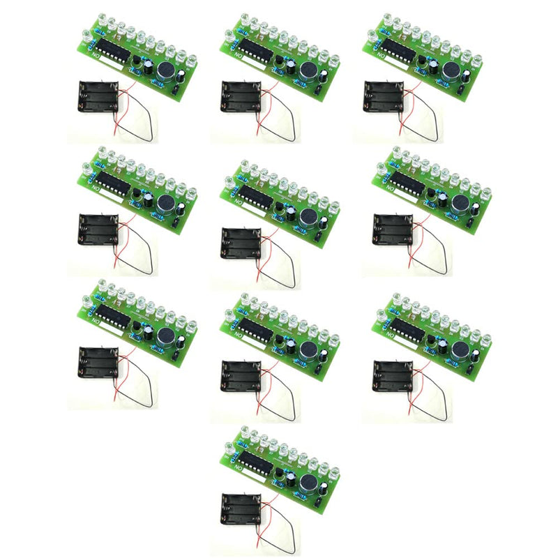 10PACK ISolderStore Soldering Practice Board Soldering Project Kit CD4017 Colorful 10 LED Chasing Light LED Running Light Soldering Practice DIY Kit Electronic Kits for Beginner