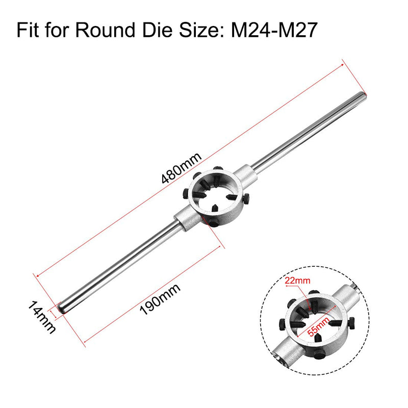 uxcell 55mm Round Die Stock Handle Wrench Holder,for Metric M24-M27 / 36mm-55mm Round Die