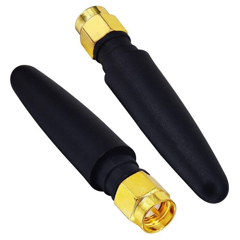 BOOBRIE 2-Pack 2.4GHz Mini WiFi Antenna 2dBi FPV Antenna Omni Directional SMA Male Omni-Directional Small PC WiFi Bluetooth Antenna Aerial Signal Booster Adapter Network Receive for Wireless Router