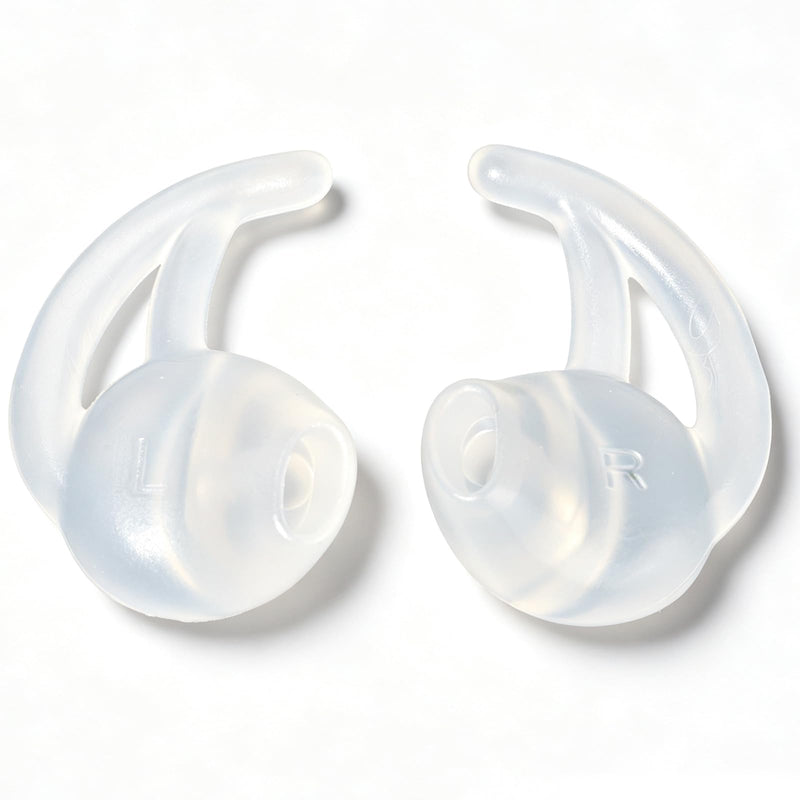 HYS Soft Fin Ear Mold for Acoustic Tube Surveillance Two Way Radio Earpiece | Comfortable&Durable Fits most acoustic coil tube audio kits replacing mushroom style earbuds for surveillance police earpiece Transparency 1 pair