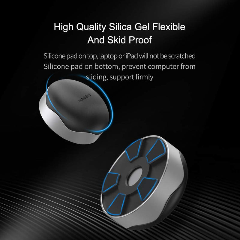 Hagibis Laptop Cooling Pad, Ergonomic Laptop Stand Small Invisible Cooler Ball Portable Magnetic Foot Heat for MacBook Pro Computer Sliver