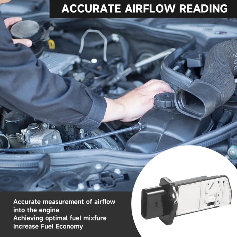 Mass Air Flow Sensor - MAF Sensor - Compatible for Volkswagen Eos 2.0L A/T 2.0T - Replace Part MAF10144/AFH60M-27/06F906461A